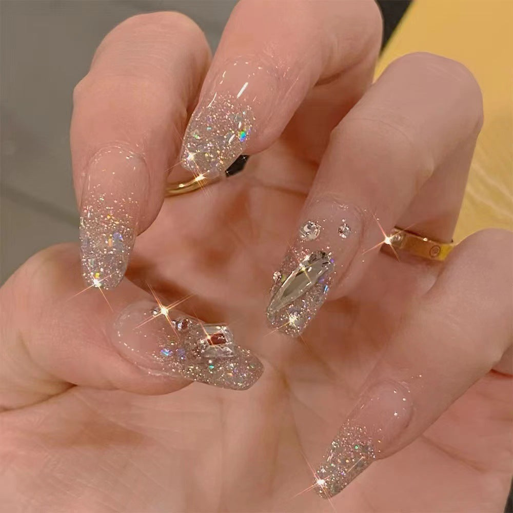 Faux patch détachable pour nail art, pièce de beauté colorée en strass