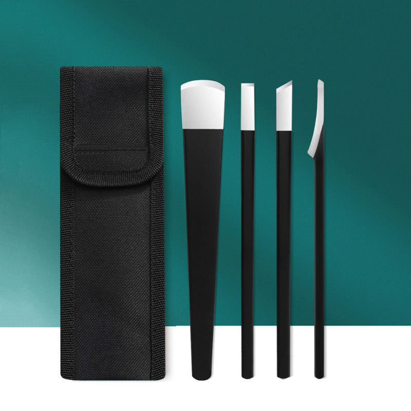 Ensemble de trois coupe-callosités exfoliants pour ongles avec rainures et coupe-olécrane