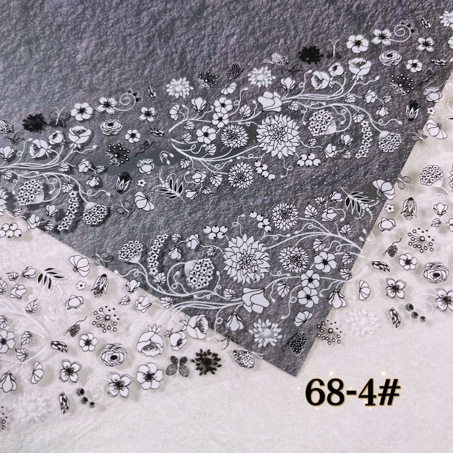 Beautiful Manicure Black White Lace Transfer Nail Stickers