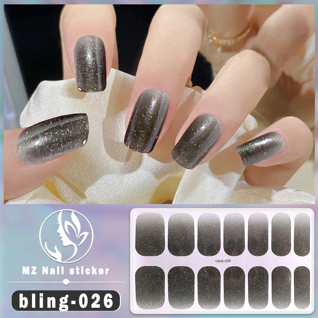 Autocollants pour ongles en gel Aurora scintillants et fins Charm Finger