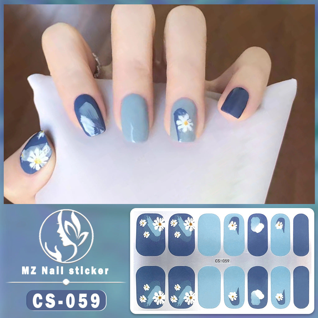 Applique Full Paste Blooming Contrast Color Nail Stickers