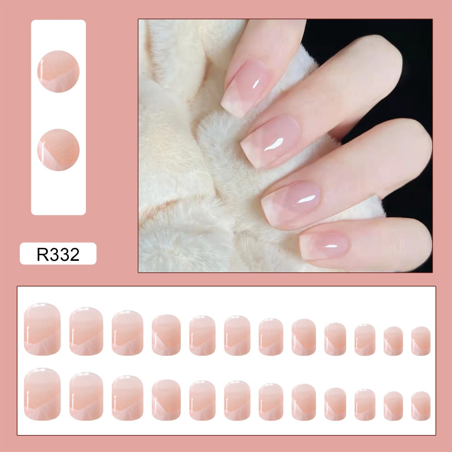 Fake Nails Flash Patch Blush Finished Nail Stickers