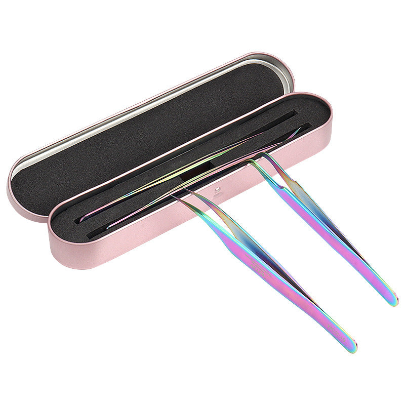 Tinplate Eyelash Tweezer Storage Box Grafting Tweezers Double False Lashes