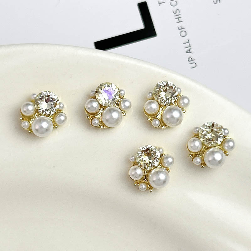 Beauty Alloy Ornaments Pearl Diamond Pile Style Nail Care Nail Art