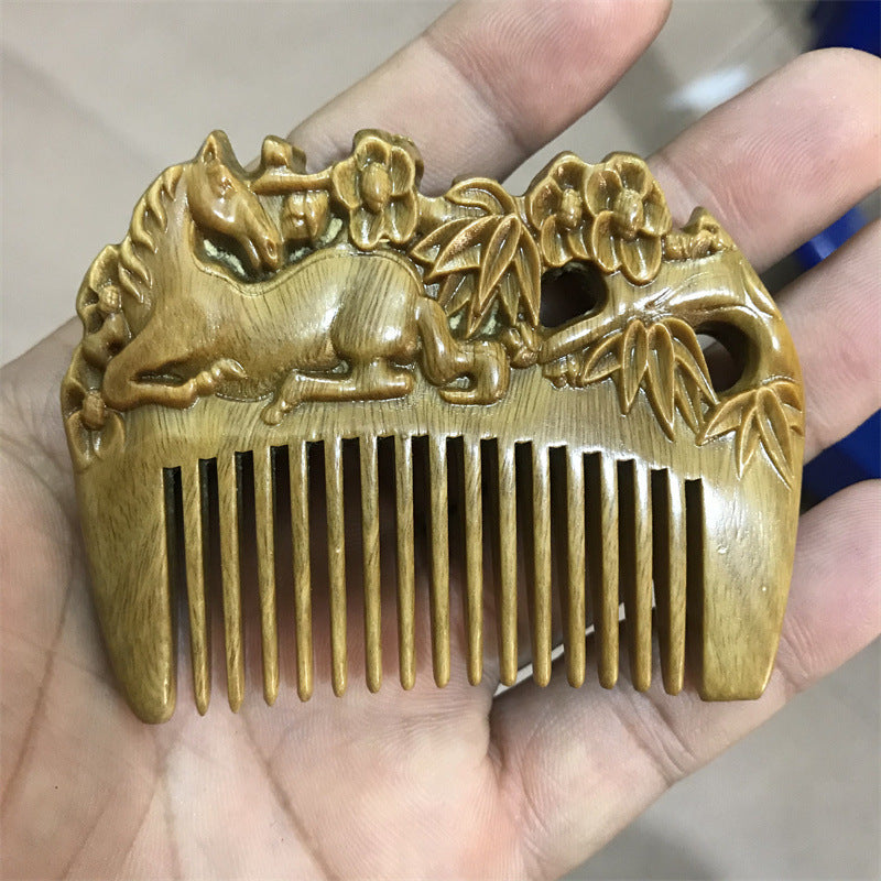 Mini brosses à cheveux et peignes en bois gaufré sculptés pour la fête des enseignants