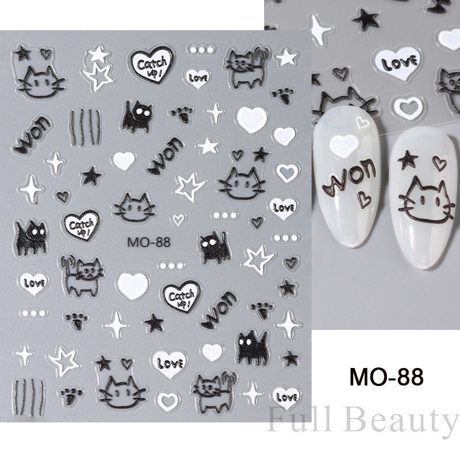 Pink Butterfly Elegant Dream Big Bowknot Nail Stickers