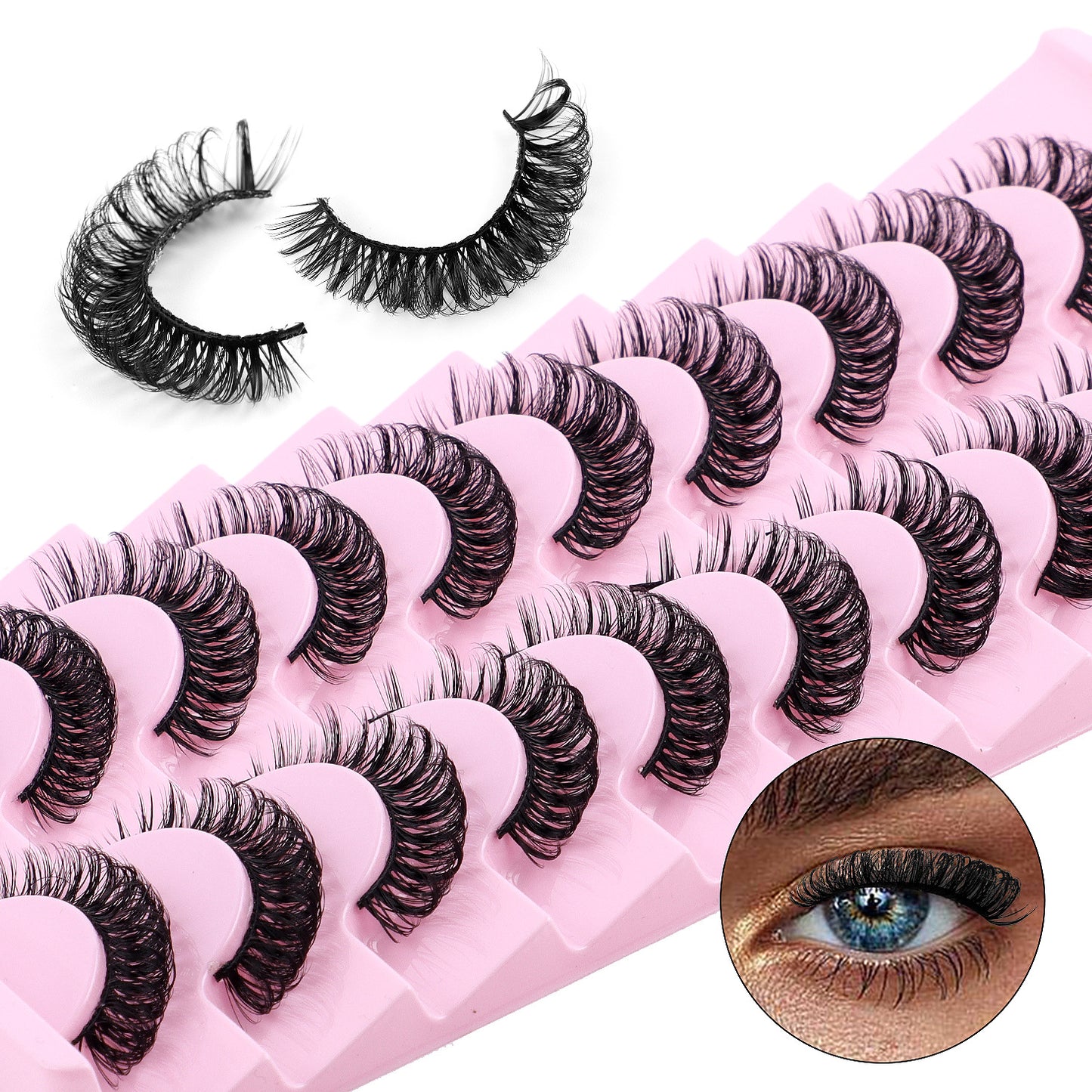 Russian Eyelashes Thick Curl Soft Curved False Lashes