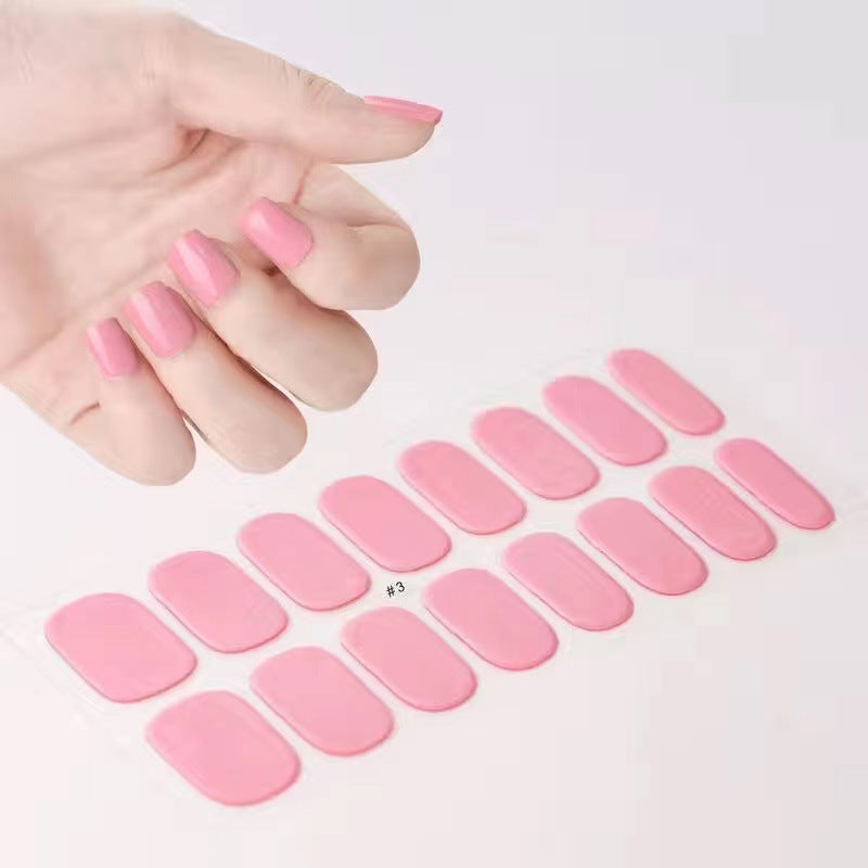 Autocollants pour ongles en papier de couleur pure, durables et imperméables