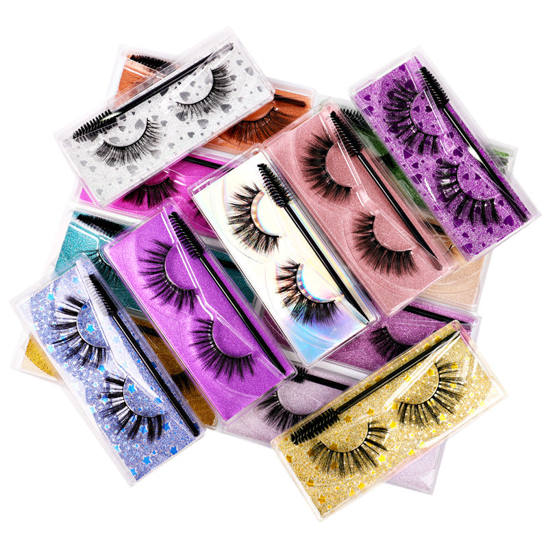 Thick Eyelashes Pair Cotton Stem Natural False Lashes