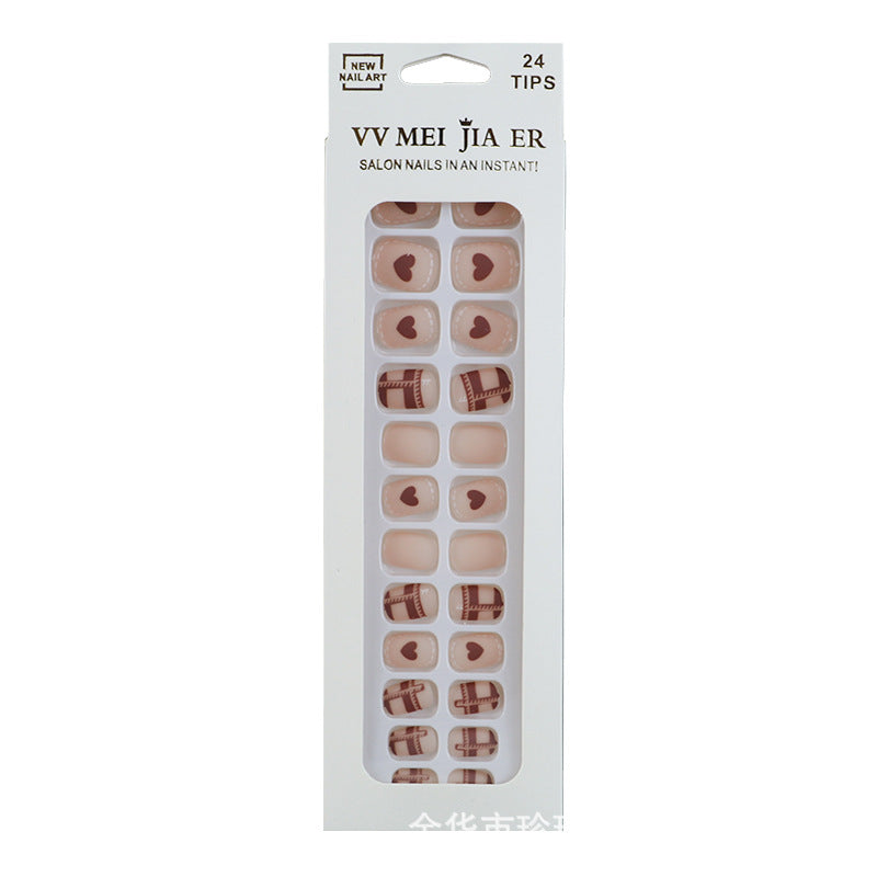 Faux ongles finis Beauty Frosted Love Nail Art