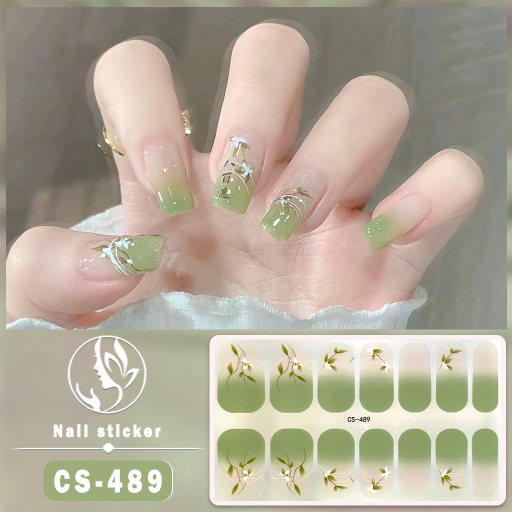 Autocollants pour ongles en gel imperméables avec motif de fleurs de vent