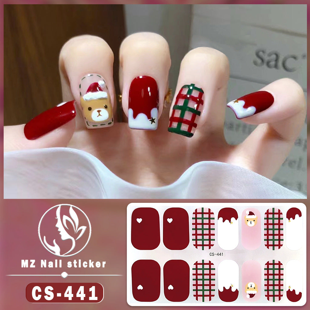 Beauty Full Cute Tree Santa Claus Nail Stickers