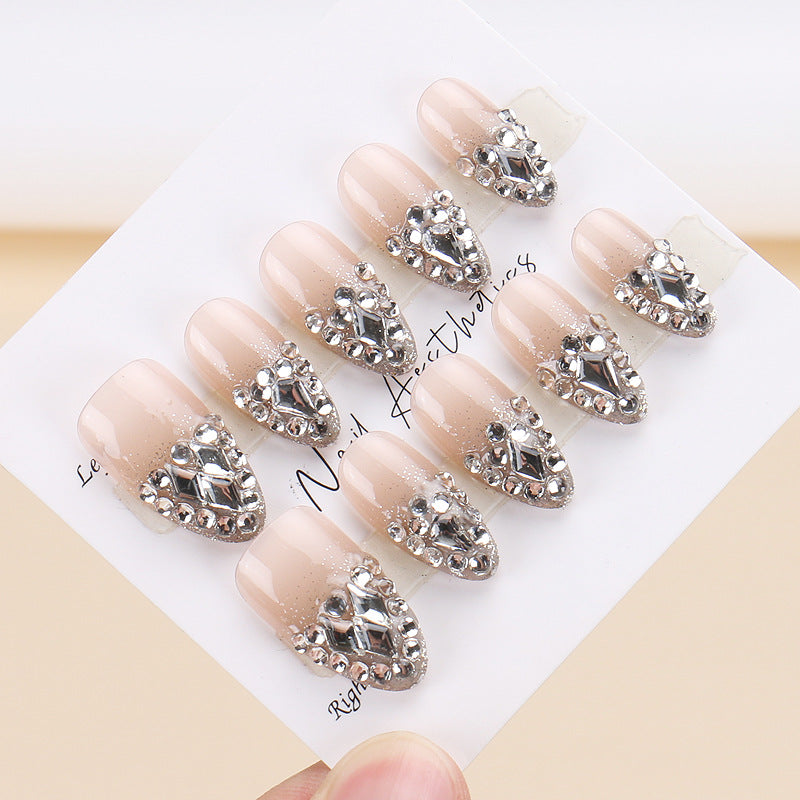 Handmade Wear Cat Rhinestone Flash Split Nail Stickers