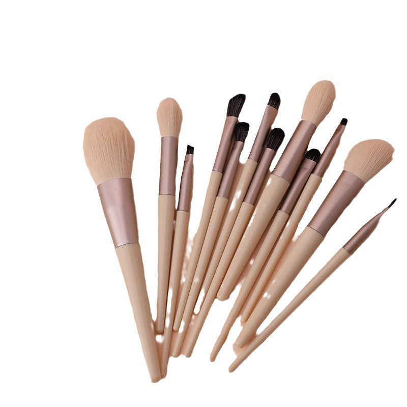 Cream Style Morandi Full Of Soft Fur Makeup Brushes Accessories