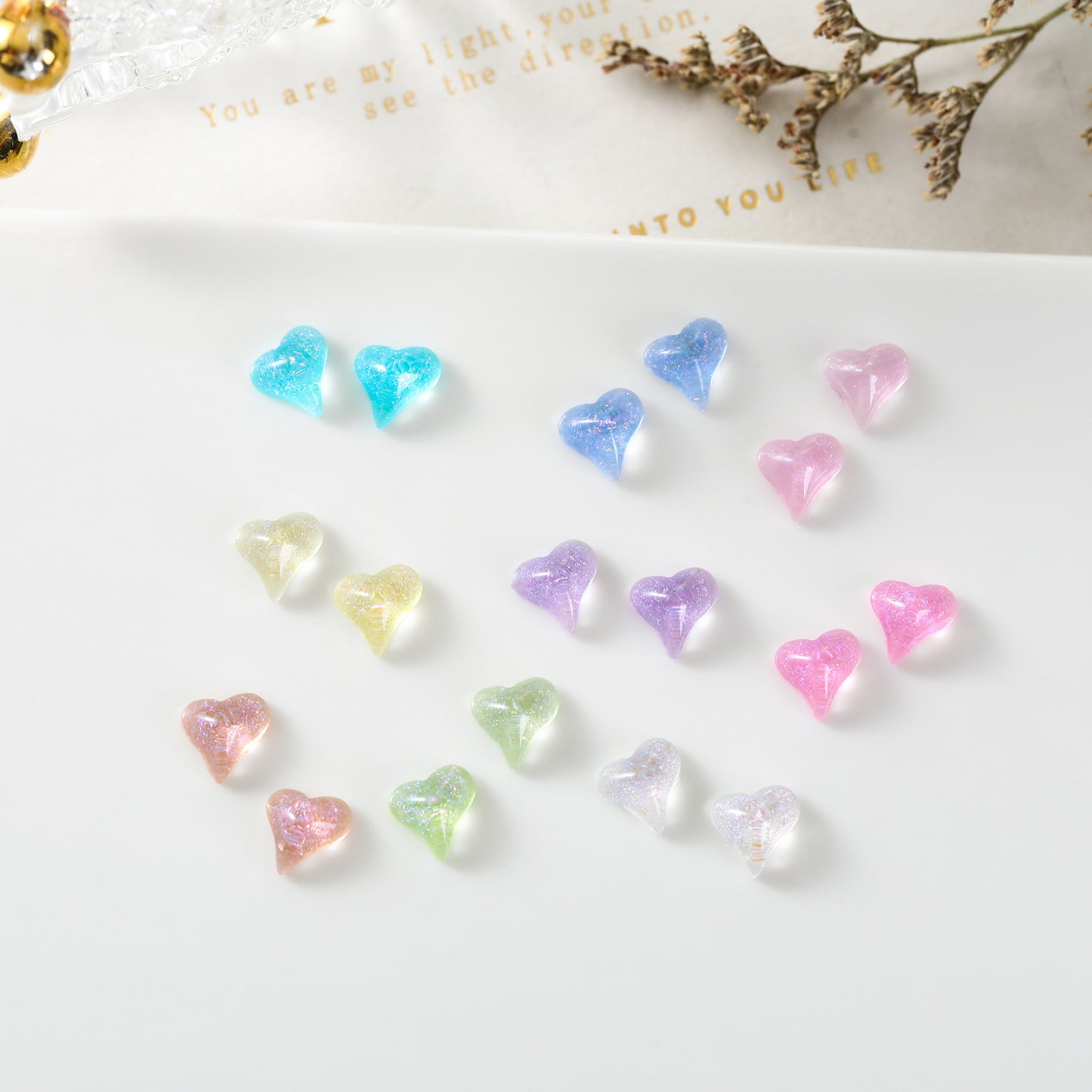 Heart Ornament Ice Transparent Color Gilding Nail Care Nail Art