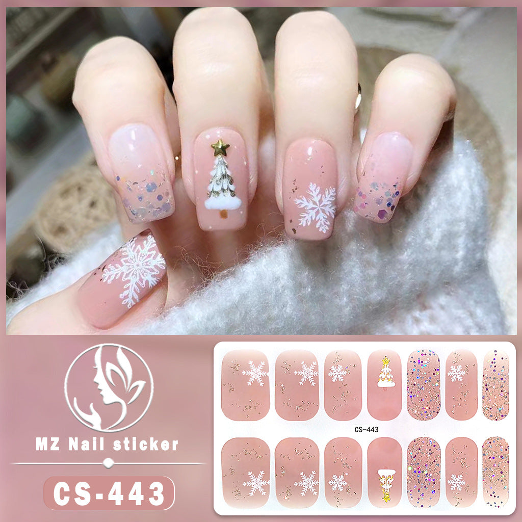 Beauty Full Cute Tree Santa Claus Nail Stickers