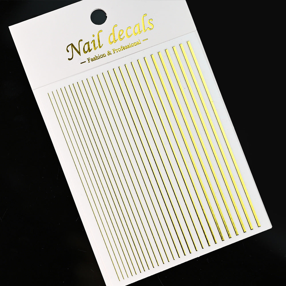 Girly Simplicity Solid Color Stripes Paper Nail Stickers