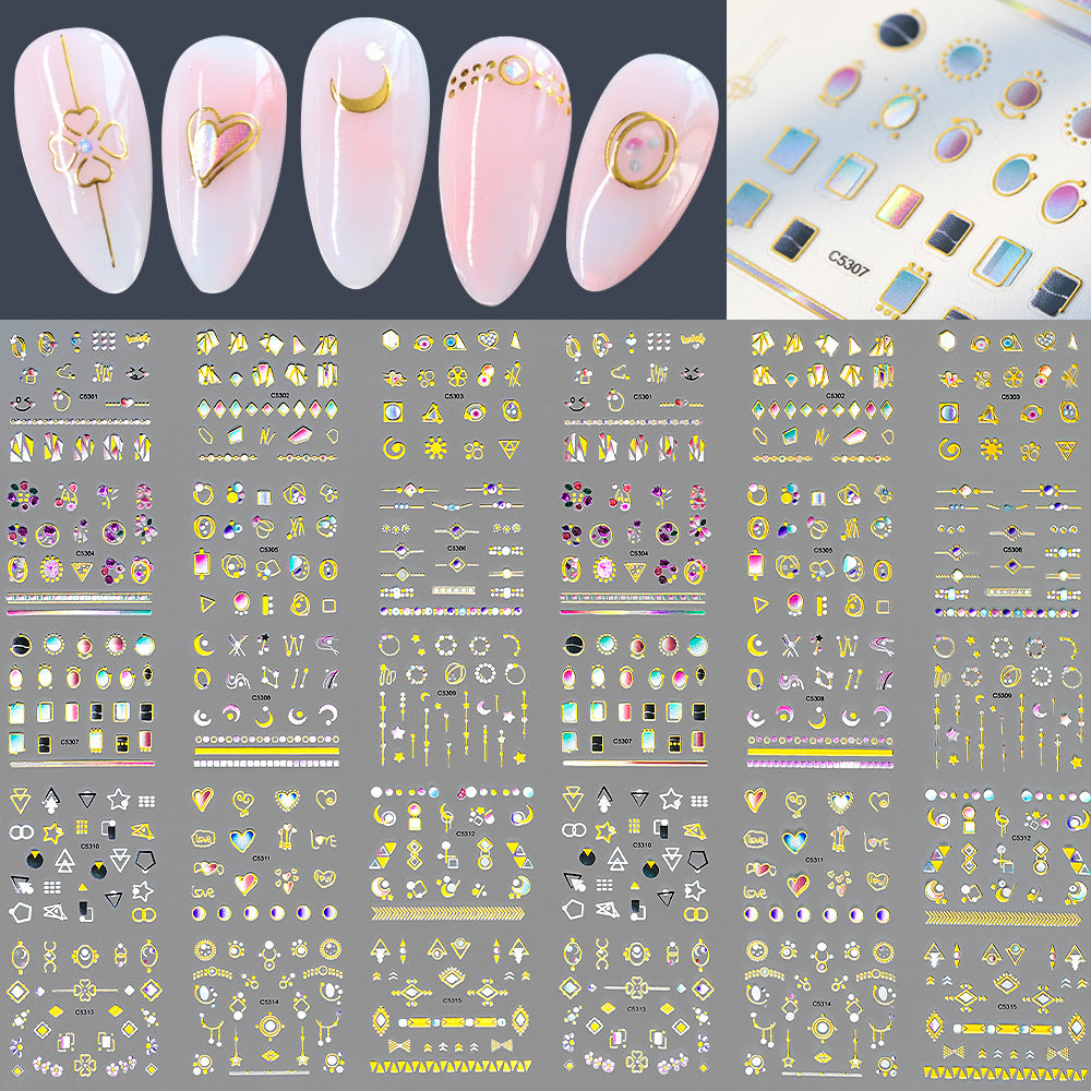 Imitation Diamond Suit Small Ruby Emerald Nail Stickers