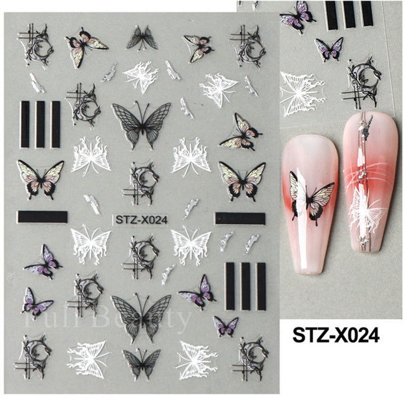 Liquid Metal Hot Sier Irregular Thorn Nail Stickers