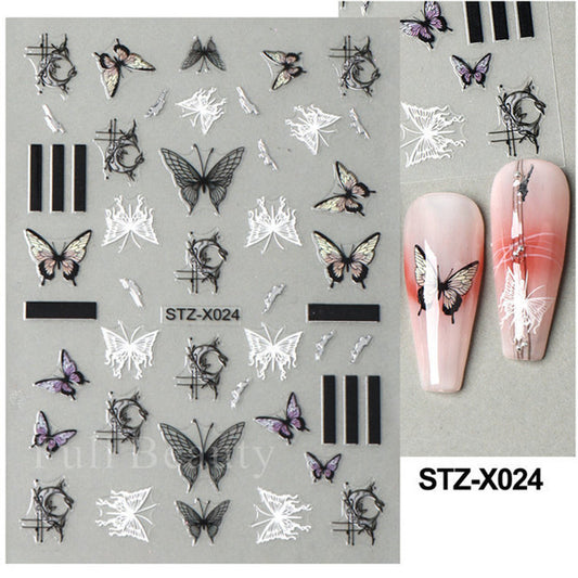 Liquid Metal Hot Sier Irregular Thorn Nail Stickers