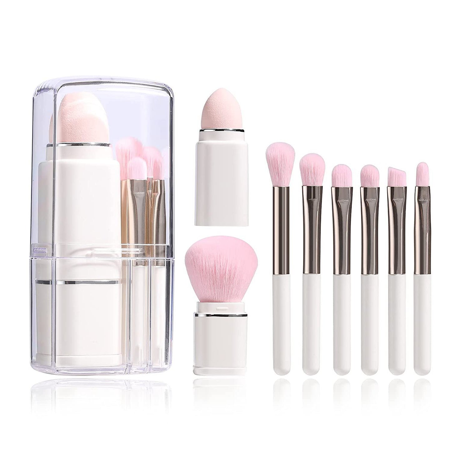 Cosmetic Brush Suit In Multifunctional Portable Transparent Box Travel Makeup Brushes Accessories