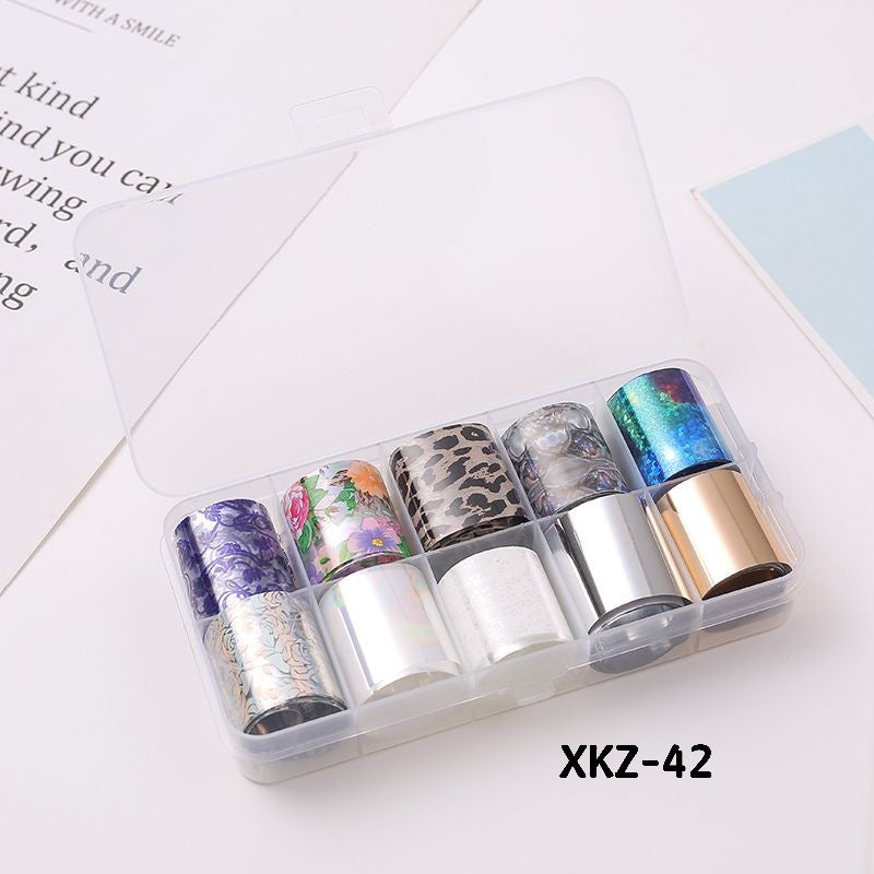 Flower Starry Sky Paper Color Boxed Lace Transfer Printing Nail Care Nail Art