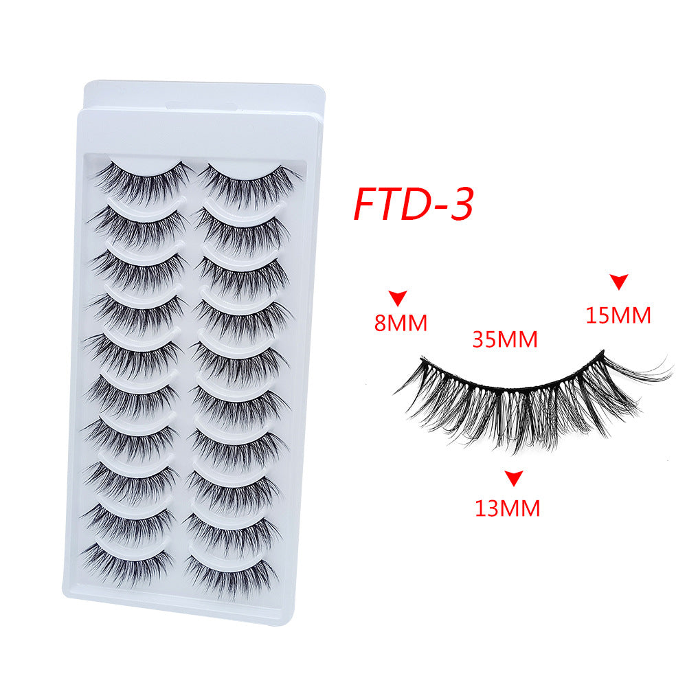 Double Pairs Of Eyelashes Natural Curling False Lashes