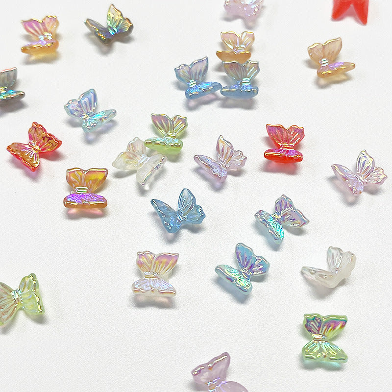 Mini Butterfly Ornament Electroplating Three-dimensional Aurora Nail Care Nail Art