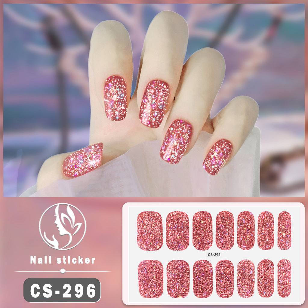 Four-color Powder Gel Oil Film Waterproof Nail Stickers