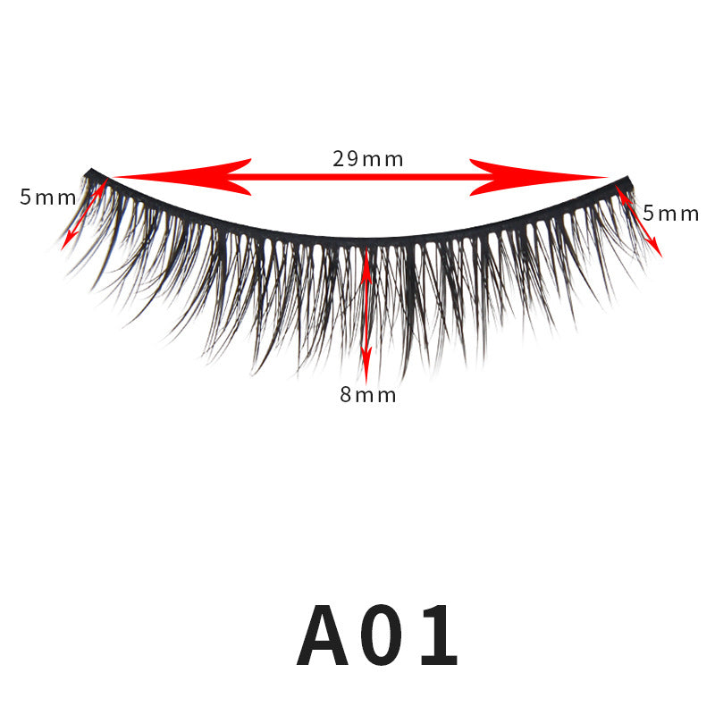 Slim Model Natural Eyelashes Curling Cross False Lashes