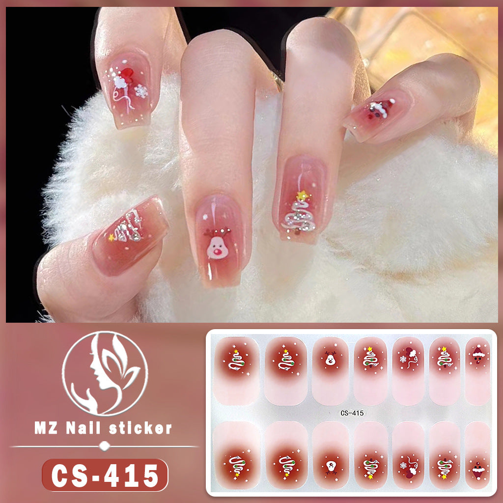 Beauty Full Cute Tree Santa Claus Nail Stickers