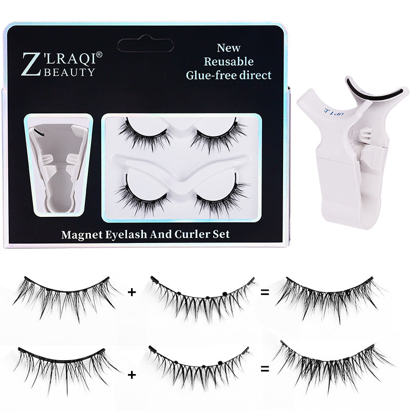 Magnetic Suction Eyelashes Magnet Eyelash Thick One Piece Two False Lashes