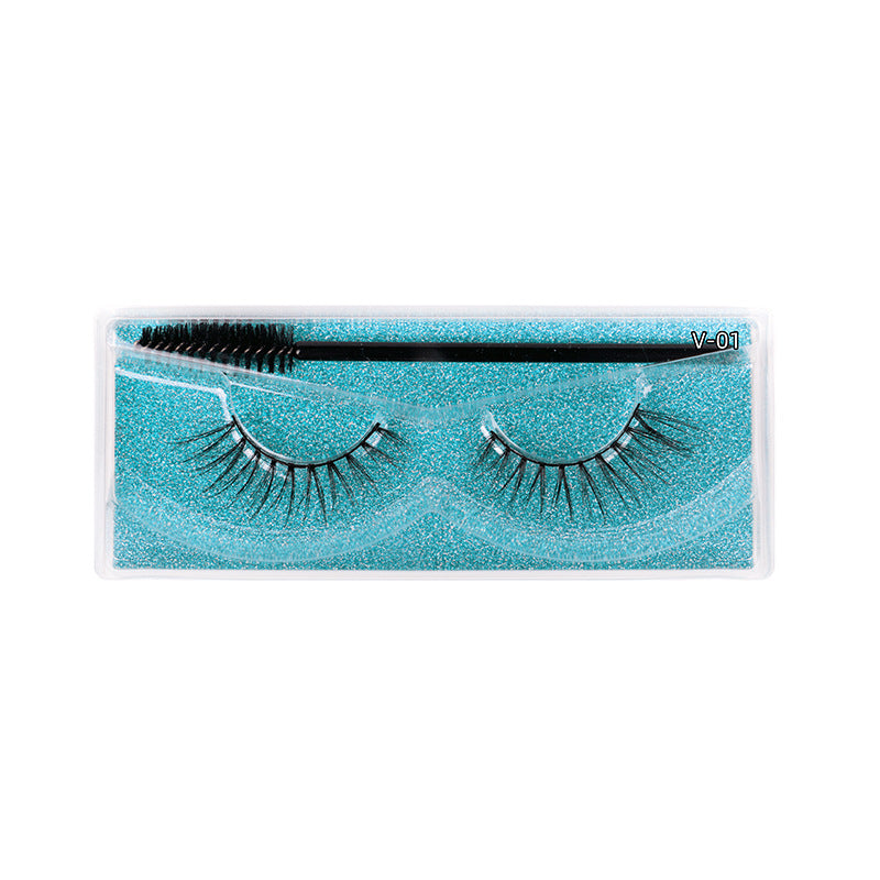 Thick Eyelashes Pair Cotton Stem Natural False Lashes