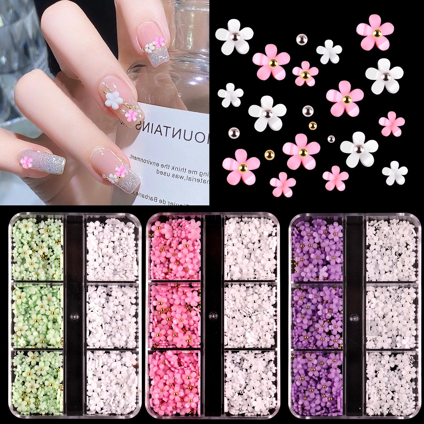 Ornament Cute Three-dimensional Small Flower Mixed Resin Nail Care Nail Art