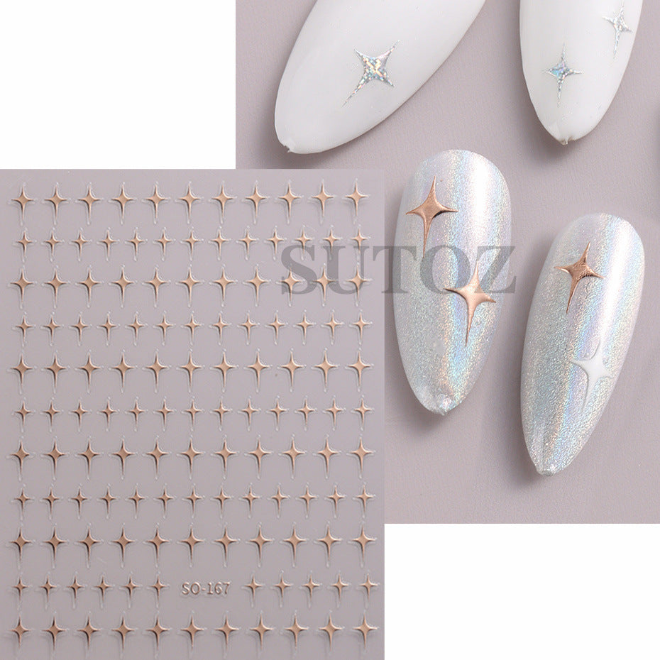 Desire Wind Girly Simplicity Asterism Five-pointed Nail Stickers