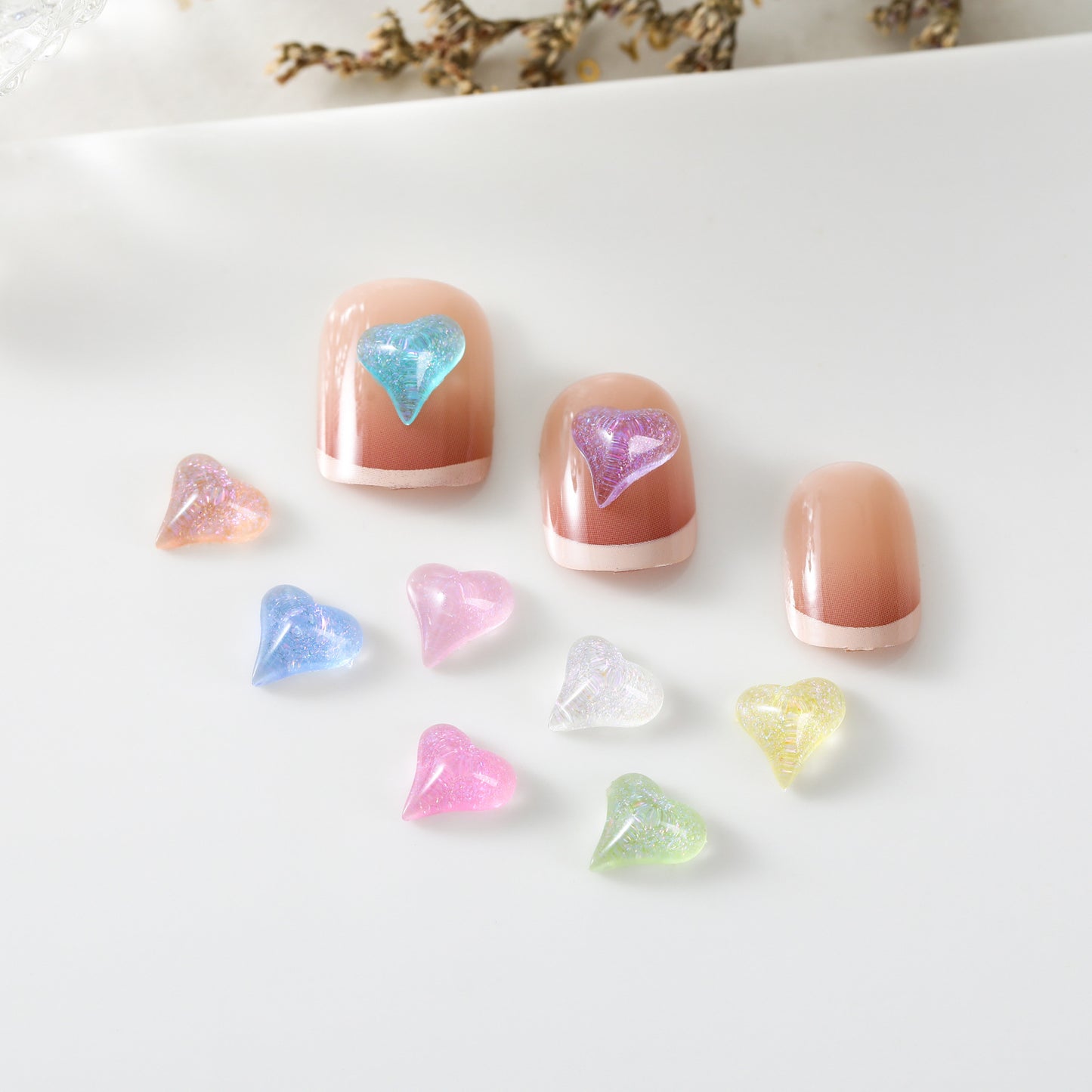 Heart Ornament Ice Transparent Color Gilding Nail Care Nail Art