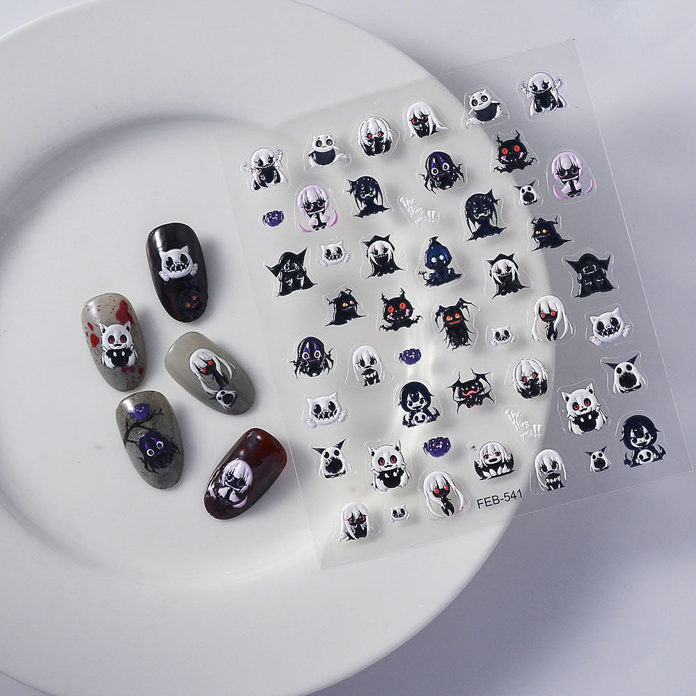 Halloween White Ghost Party Dark Series Nail Stickers