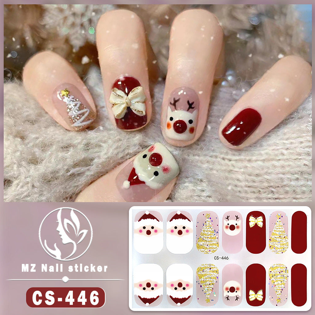 Beauty Full Cute Tree Santa Claus Nail Stickers