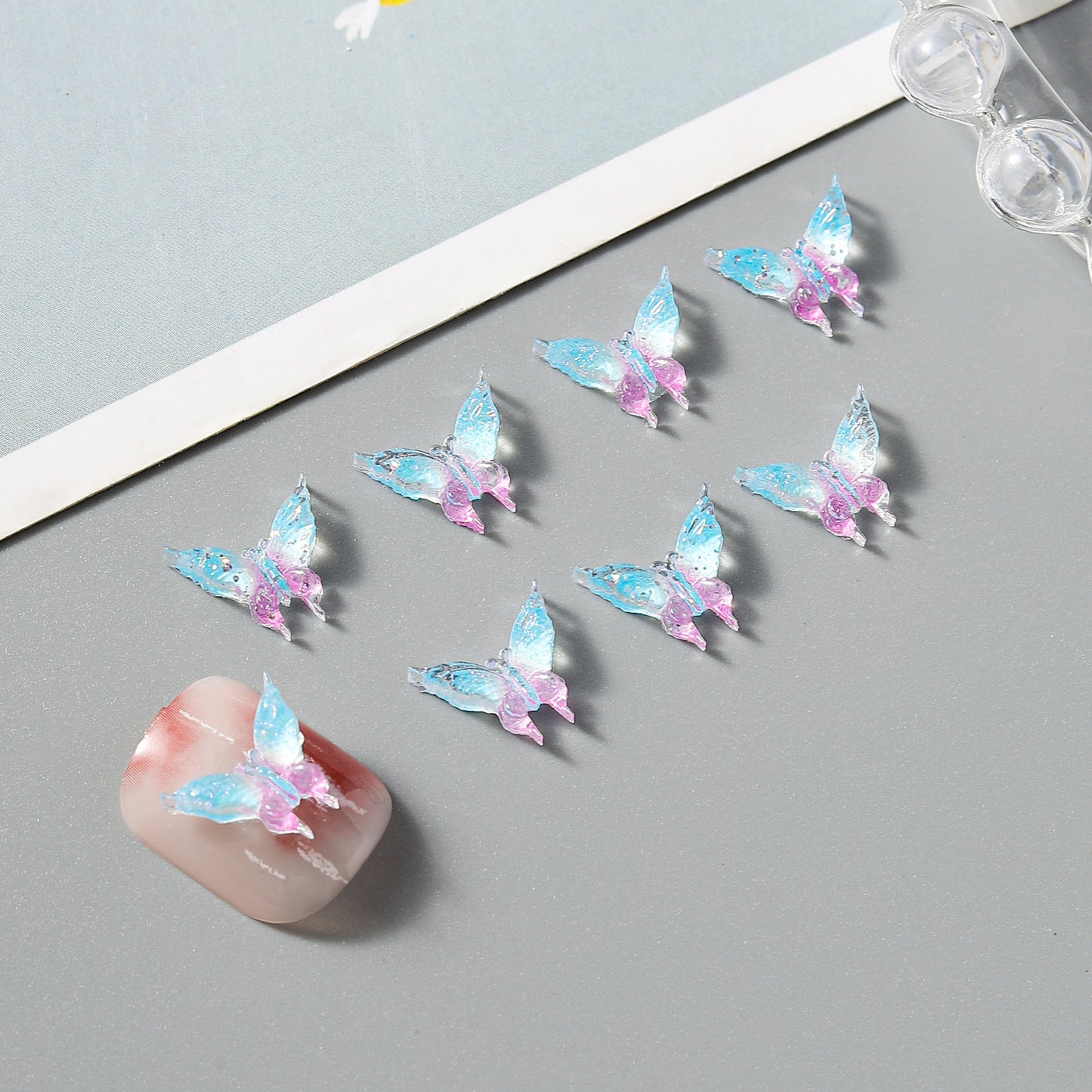 Ornement papillon Impression tridimensionnelle Laser Elf Soins des ongles Nail Art