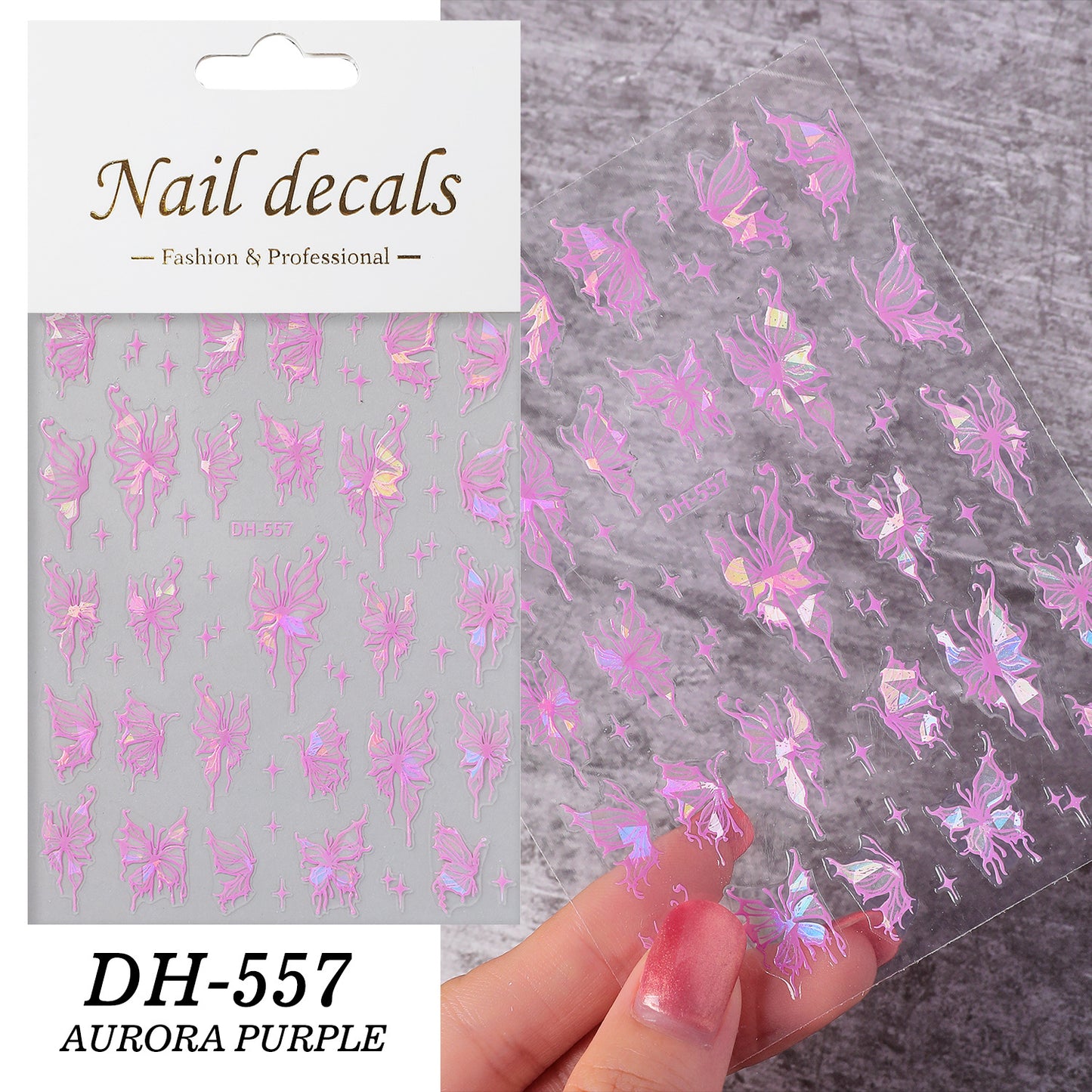 Hollow Laser Hot Sier Colorful Thin Nail Stickers