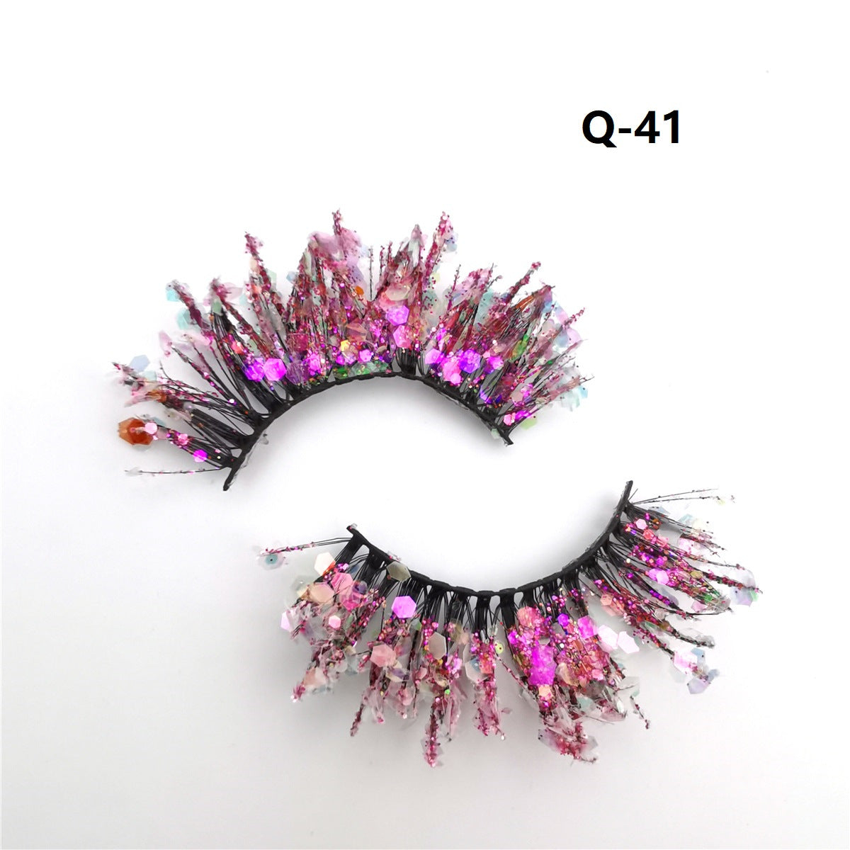 Fluorescent Luminous Sequins Eyelashes Color Thick False Lashes