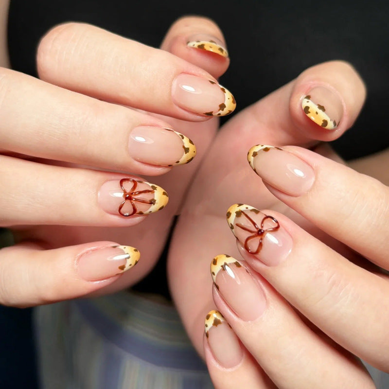 Print French Style Bow Manicure Sweet Cool Hot Nail Stickers