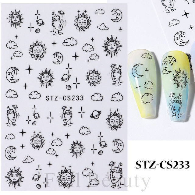 Fresh Little Daisy Yellow White Cute Nail Stickers