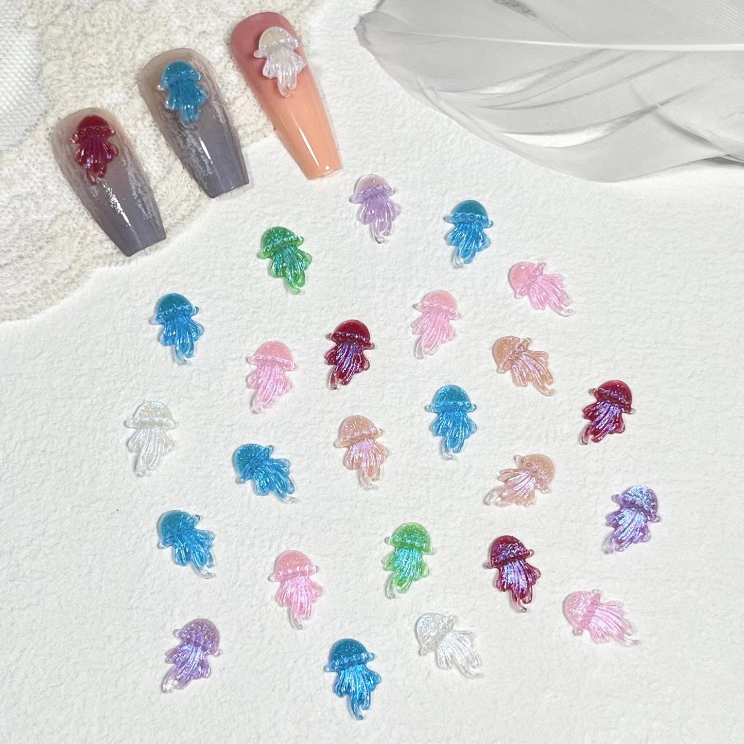 Animal Ice Résine transparente Méduse Sirène Soin des ongles Nail Art