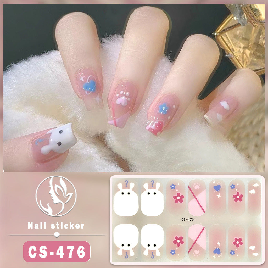 Autocollants pour ongles en gel imperméables avec motif de fleurs de vent