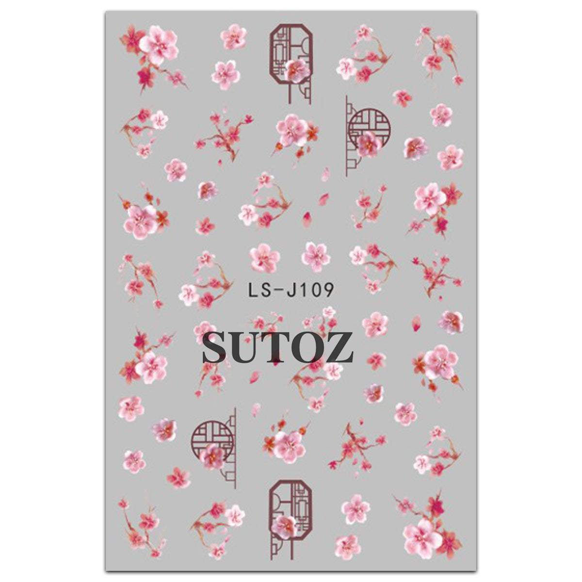 Flower Series Plum Blossom Peach Cherry Nail Stickers