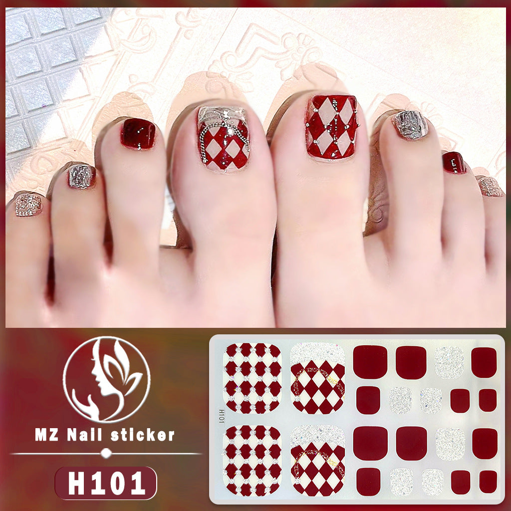 Feet Paper Imitation Diamond Waterproof Durable Nail Stickers