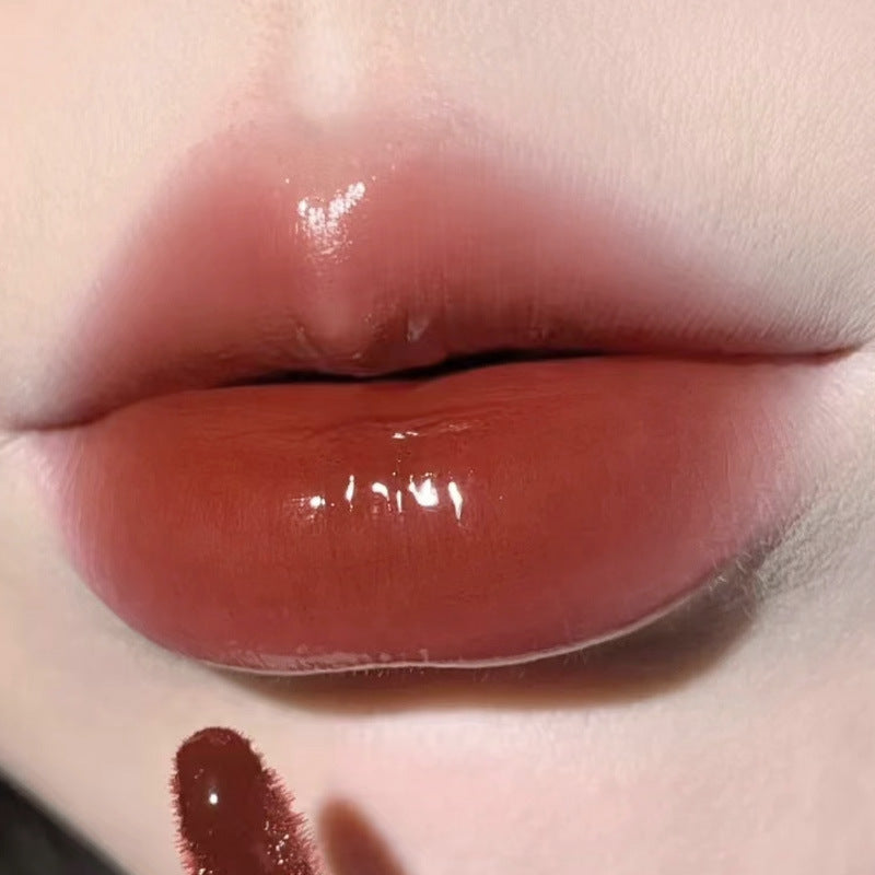 Gloss à lèvres transparent effet miroir, couleur nude, cannelle et thé au lait