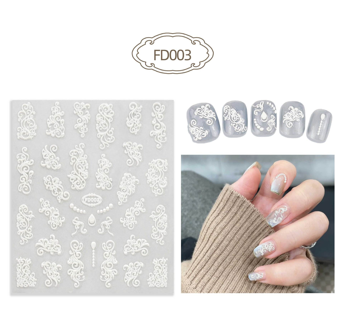 Flower Relief Lace Butterfly Adhesive Ornament Nail Art