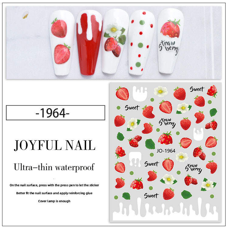 Strawberry Fruit Peach Decals Fingernail Decoration Nail Stickers